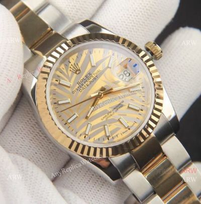 Rolex Datejust 36 Gold Palm Dial Two Tone Oyster Watches